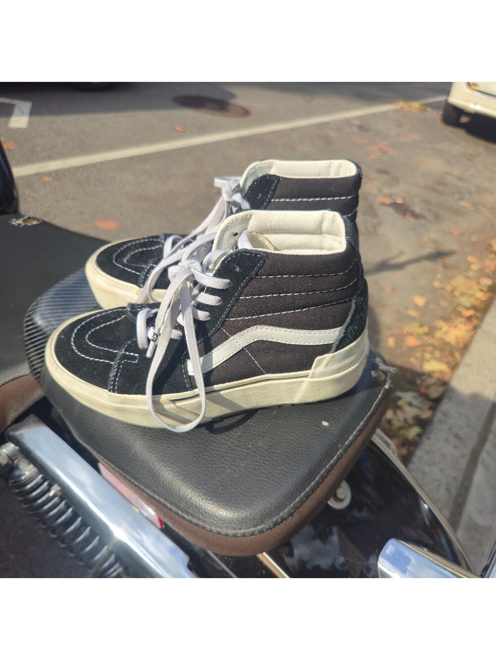 Vans Sk8-Hi Black and White High-Top Sneakers Size 5.5